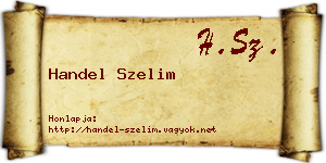 Handel Szelim névjegykártya